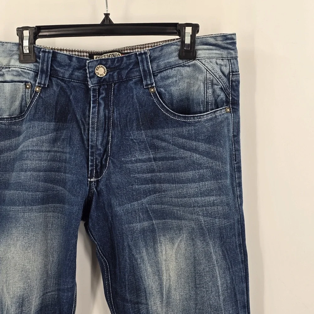 Chevignon 57 Mens‎ Jeans 34 Vintage Fade Western Vibe Thick Denim